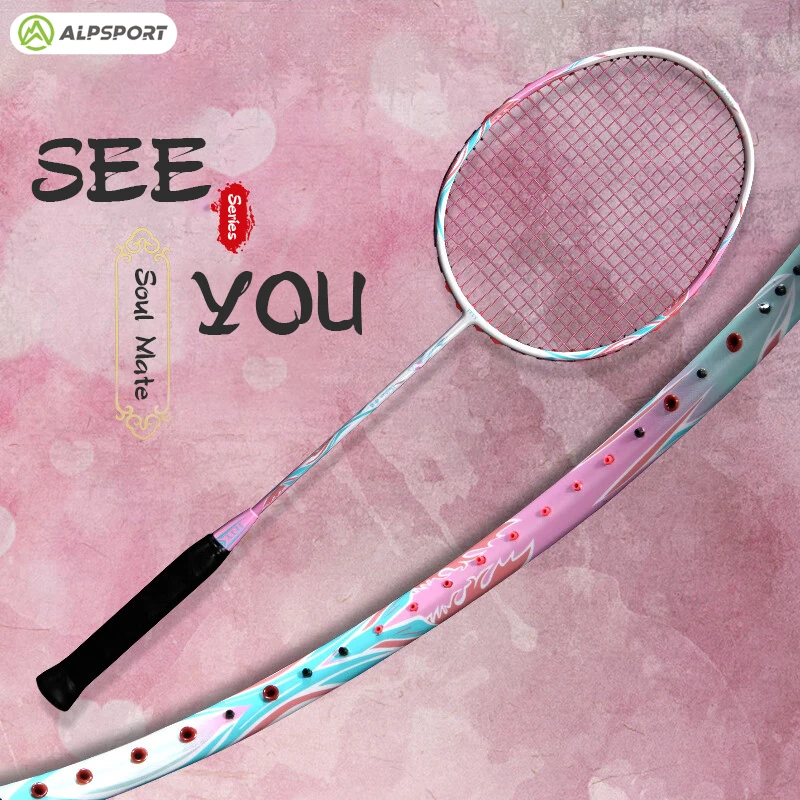 Alpsport DJ Series Badminton Racket Carbon Fiber 100% Genuine 5U 75G Professional Racket Max 30LBS G5 Offensive Defense ALP DJ