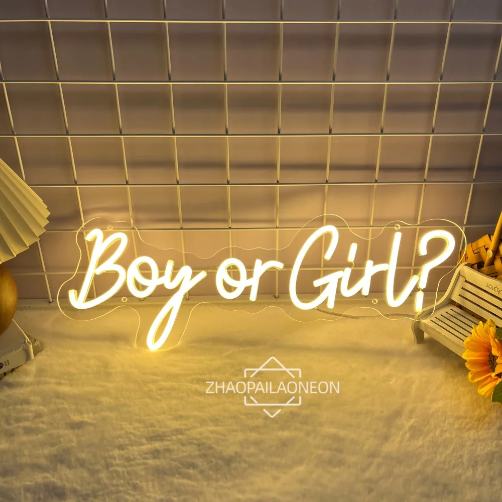 

Светодиодная неоновая вывеска для мальчиков или девочек, вечеринка с указанием пола, неоновый свет, подарки для родителей, домашний декор для спальни, настенная светодиодная вывеска, декор комнаты