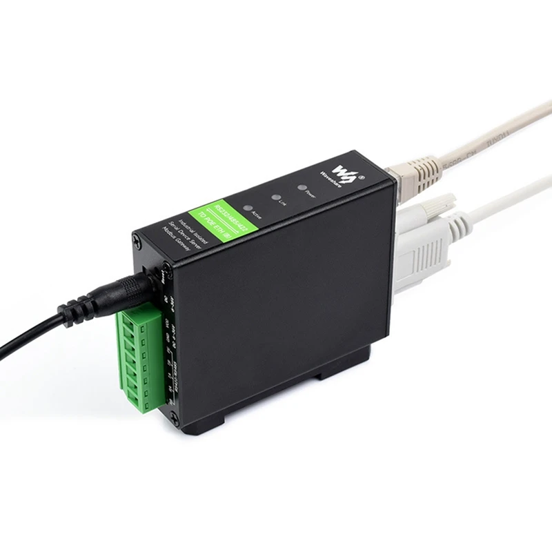 Waveshare-Módulo Ethernet Isolado Industrial, RS232, 485/422 a RJ45, TCP/IP para Módulo Serial, Servidor Serial Tipo Ferroviário com POE