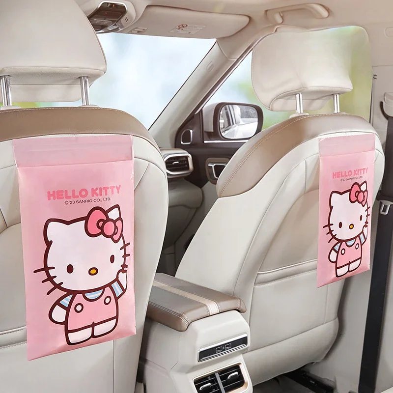 

Sanrios Hello Kitty Disposable Car Garbage Bag Trash Rubbish Bag Sticking Litter Bag Portable Auto Seat Back Hanging Trash