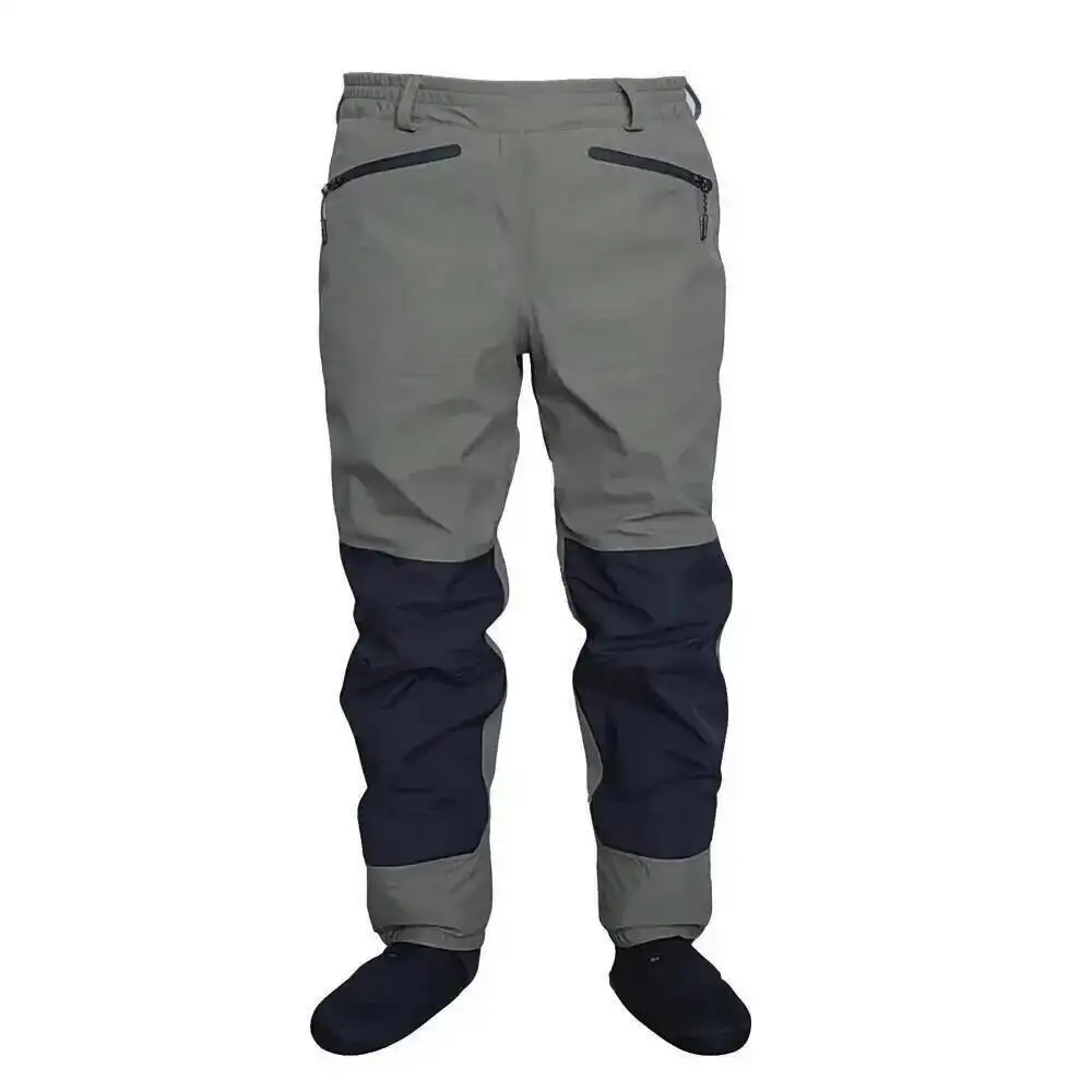 ELUANSHI Fliegenfischer-Wathose mit Flachem Bund, Strapazierfähige Wathose mit Strumpffuß – Detail 8