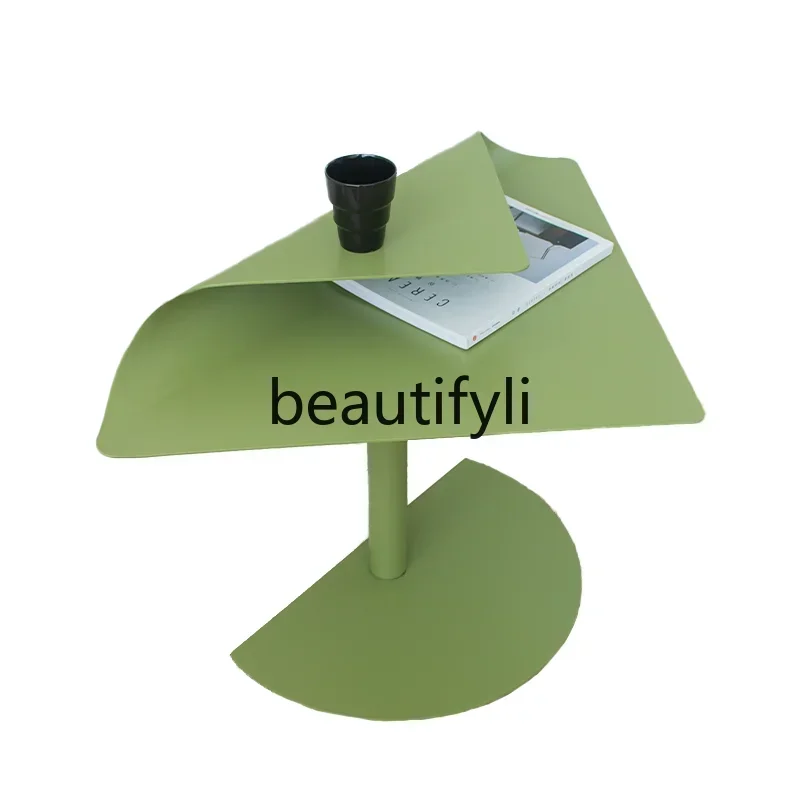 

Nordic green creative bedside small triangular table small coffee table bay window art corner table