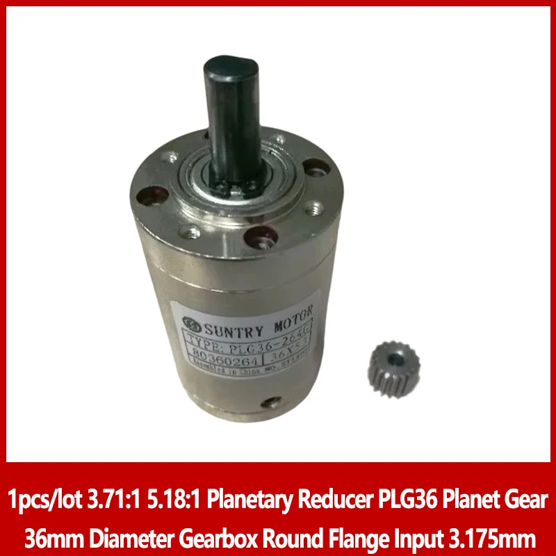 

1 шт./лот 3,71:1 5,18:1 планетарный редуктор PLG36 Planet Gear диаметром 36 мм, коробка передач с круглым фланцем, вход 3,175 мм
