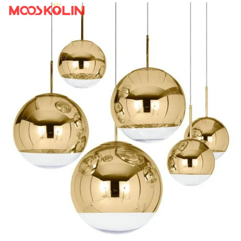 Modern Globe Glass Chandelier Light Silver Gold Color For Dinning Room Living Room Kitchen Island Home Deco Lighting Luminaires