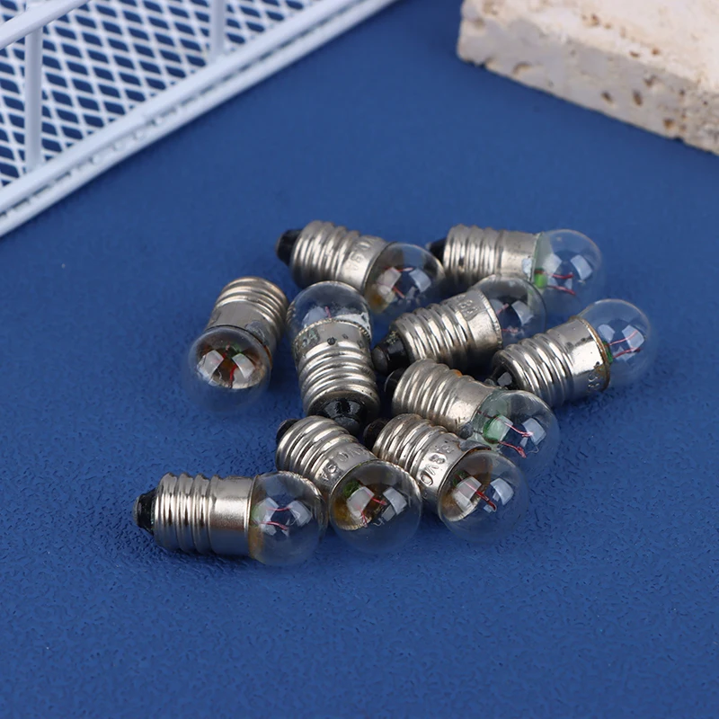 10PCS Miniature Round 1.5V 2.5V 3.8V Small Light Cannon For Student Experiment Small Light Bulbs Flashlight Bulb Beads Replace