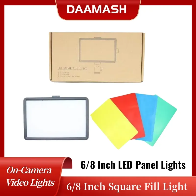 6/8 นิ้ว LED Video Light กล้องถ่ายภาพชุดขาตั้งกล้อง 4 สี RGB ตัวกรองสําหรับสตรีมมิ่งสตูดิโอถ่ายภาพ