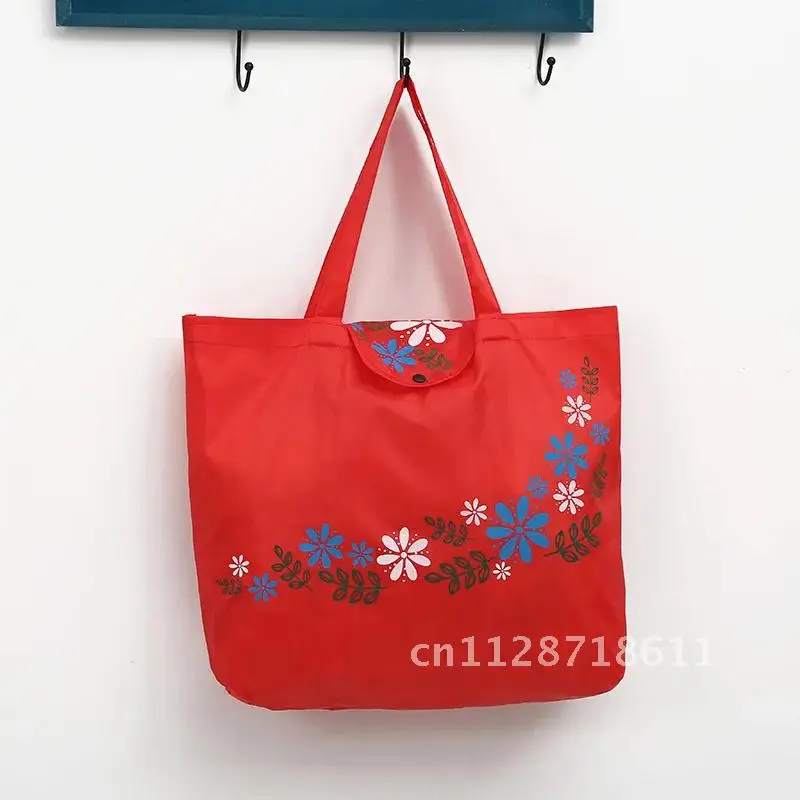 Patterned New Flower Tote Bag Shopping Folding Reusable Oxford Cloth Colourful Home Kitchen Travel Casual Sundries Storage Bags