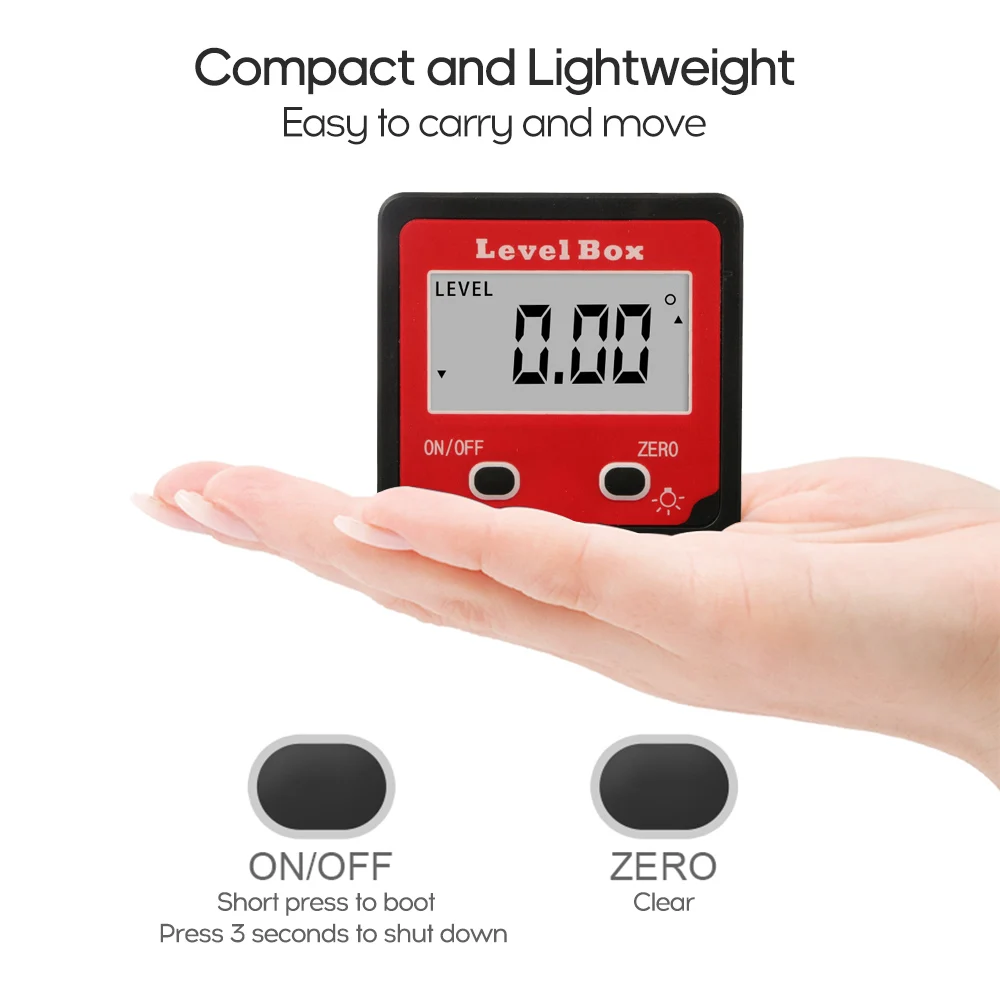 Digital Level Protractor Inclinometer Mag-netic Level Angle Meter Angle Finder Level Box Angle Measuring Tool for Carpentry / Bu