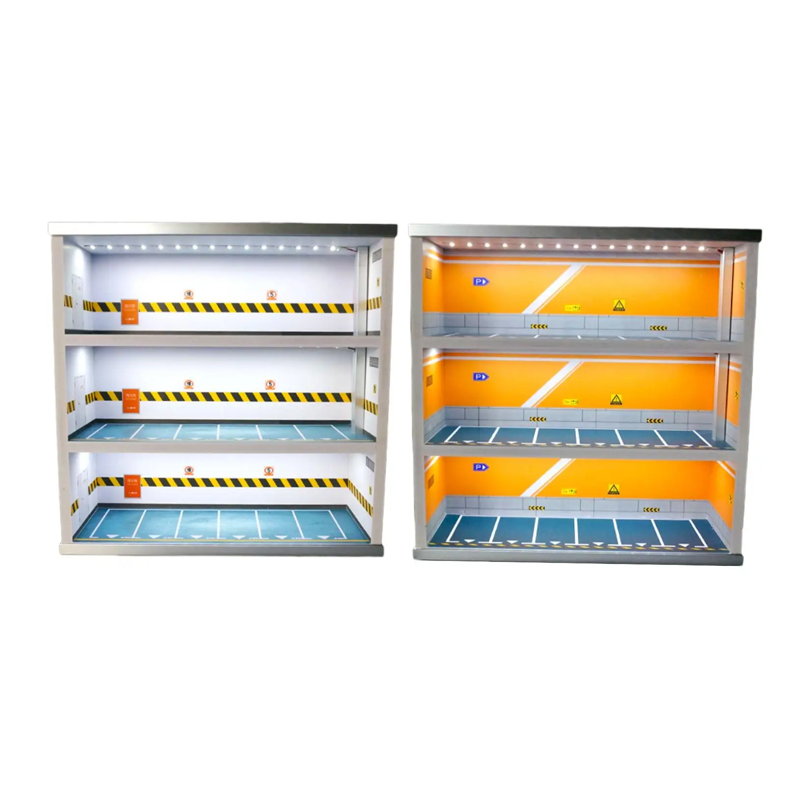 

1:64 Scale Parking Lot Display Case with LED Background with Parking Space