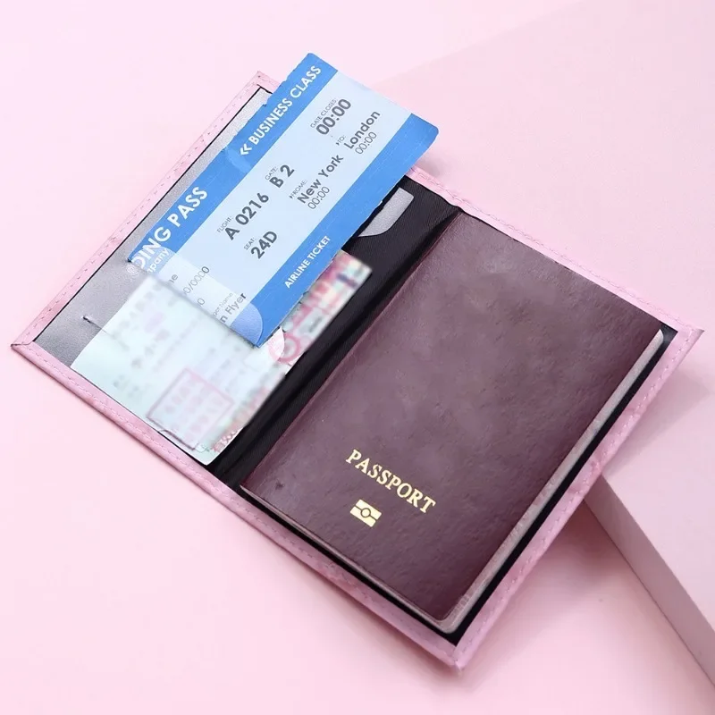 Marble Passport Cover PU Leather Travel Passport Holder Protector Case Organizer Ticket Document Business Credit ID Cards Wallet