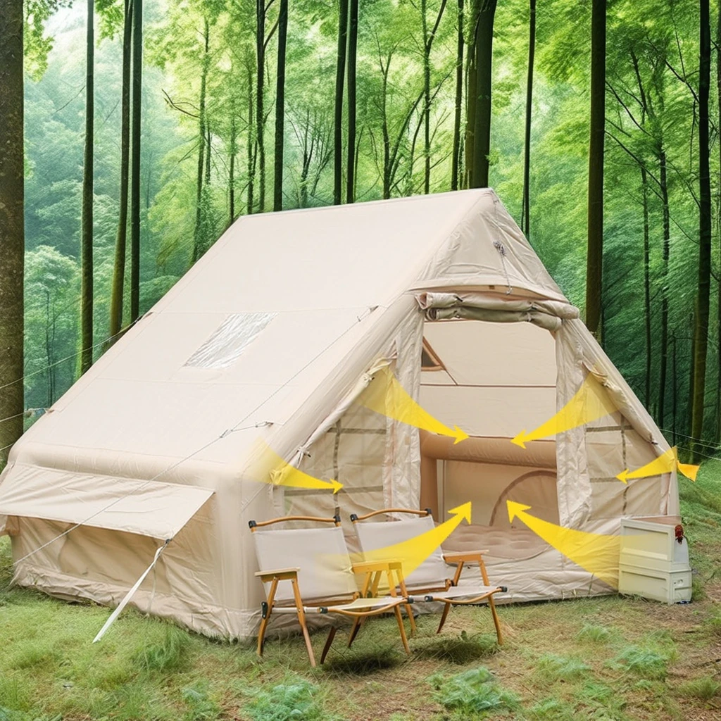 

hit productLarge Outdoor Family Tent for Camping Waterproof Oxford Canvas with Air Cotton Glamping Inflatable Feature