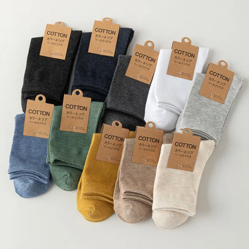 

5Pairs/Lot Men's Cotton Casual Long Socks Fashion Breathable Crew Comfortable Pack Male Street Fashions Long Funny Sock Fashion