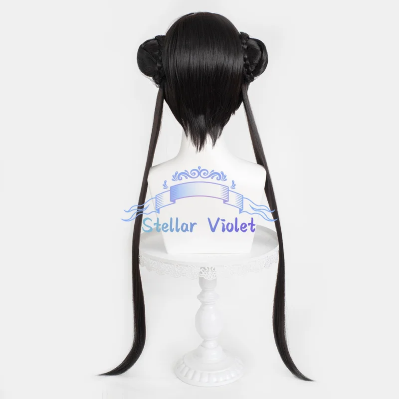 أنيمي بطاقة الآسر ساكورا ميلينغ لي شعر مستعار تأثيري أسود 80 سنتيمتر ذيل حصان مقاومة للحرارة الاصطناعية الشعر أنيمي شعر مستعار للحفلات + غطاء شعر مستعار