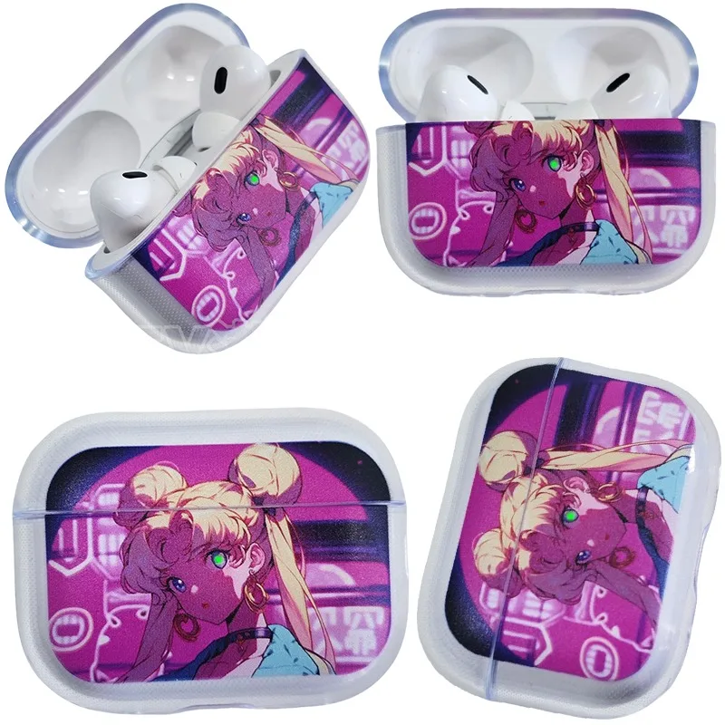 

Сейлор Мун Цукино Усаги для AirPods Pro 1 2, защитный чехол для наушников, аниме, мягкий защитный чехол для наушников Bluetooth, подарки