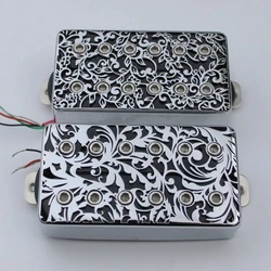 1 Set Guyker Alnico Humbucker LP Guitar Pickup Flower Graphic Guitar Pickup