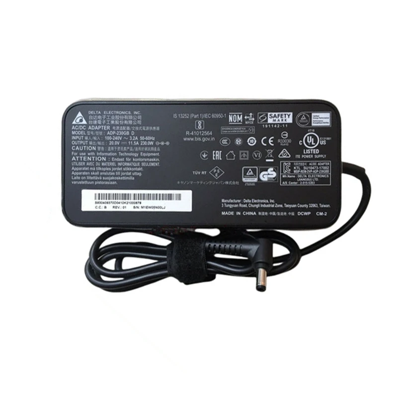 

Used Original Delta 230W 20V 11.5A AC Adapter Charger for MSI WS66 11UMT-220GS66 GS75 GS66 10UE-280CA STEALTH Laptop