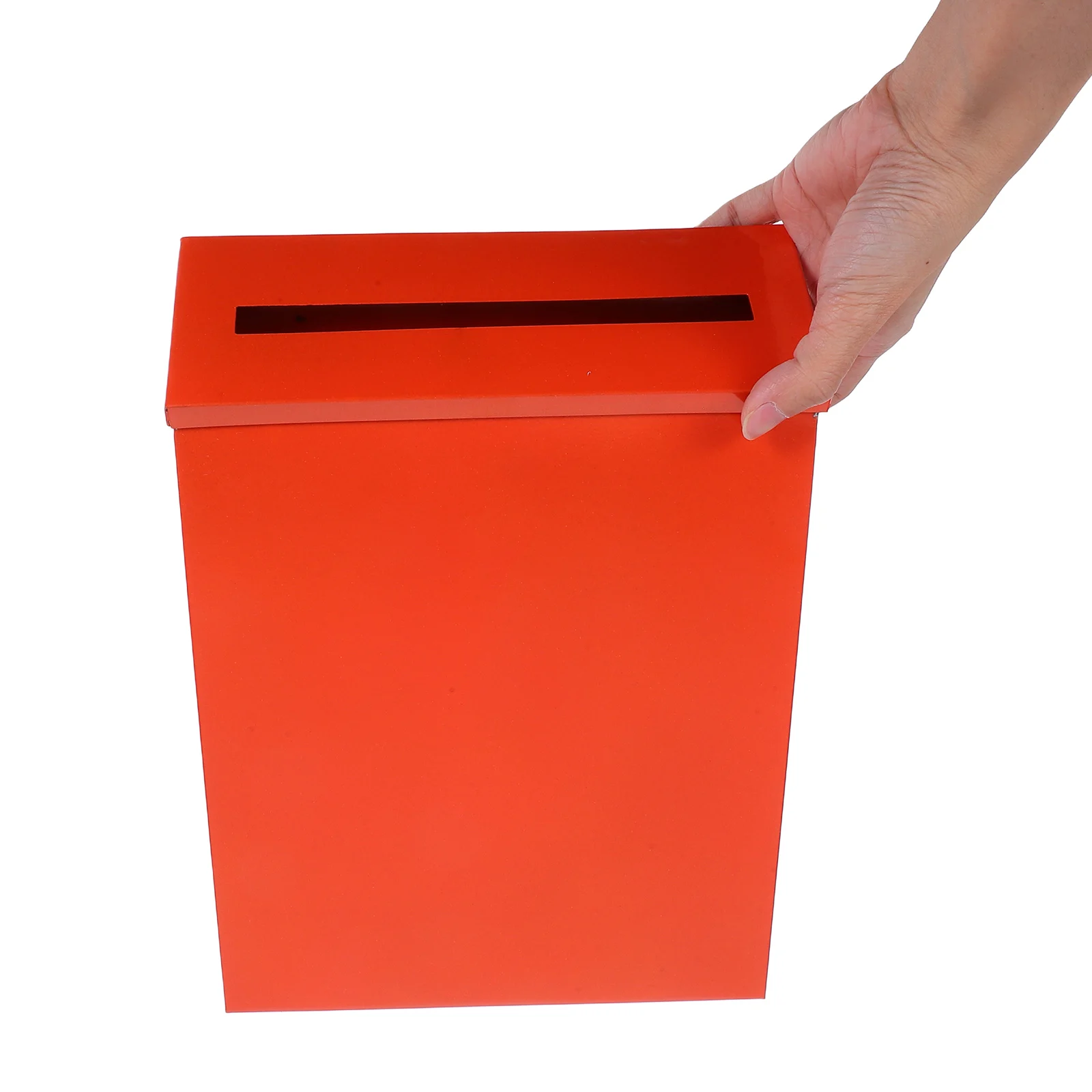 

Iron Mailbox Wall Mounted Home Office Vintage Large Capacity Waterproof Storage Box Email Suggestion Farmhouse Metal Orange
