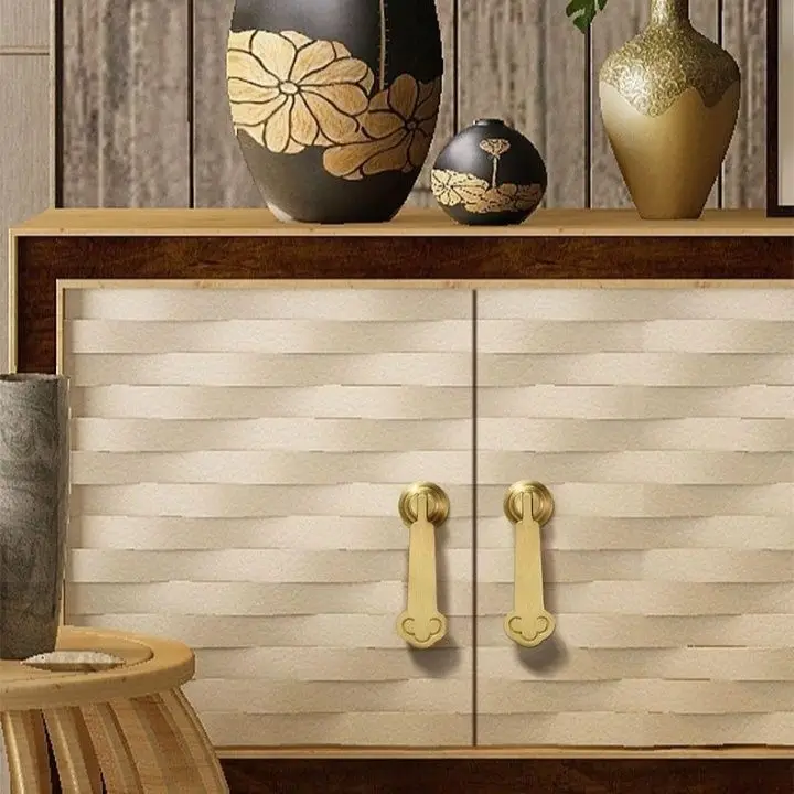Furniture Hardware Modern Light Luxury Single Hole Handle Kitchen Cabinet Gold Pendant Handle Drawer Wardrobe Knob