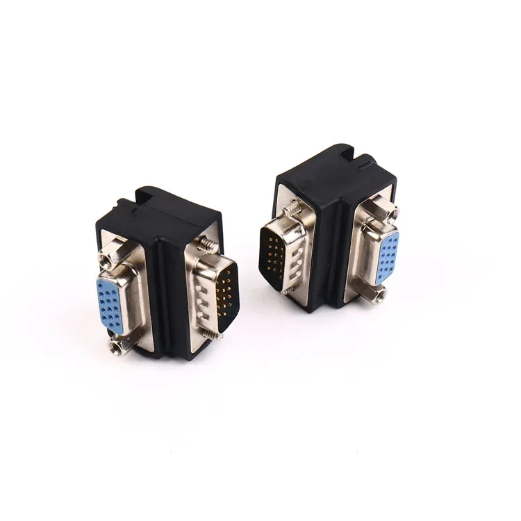 Audio Video Cables Right Angle 90 Degree 15 Pin VGA SVGA Male to Female Converter Angle Adapter