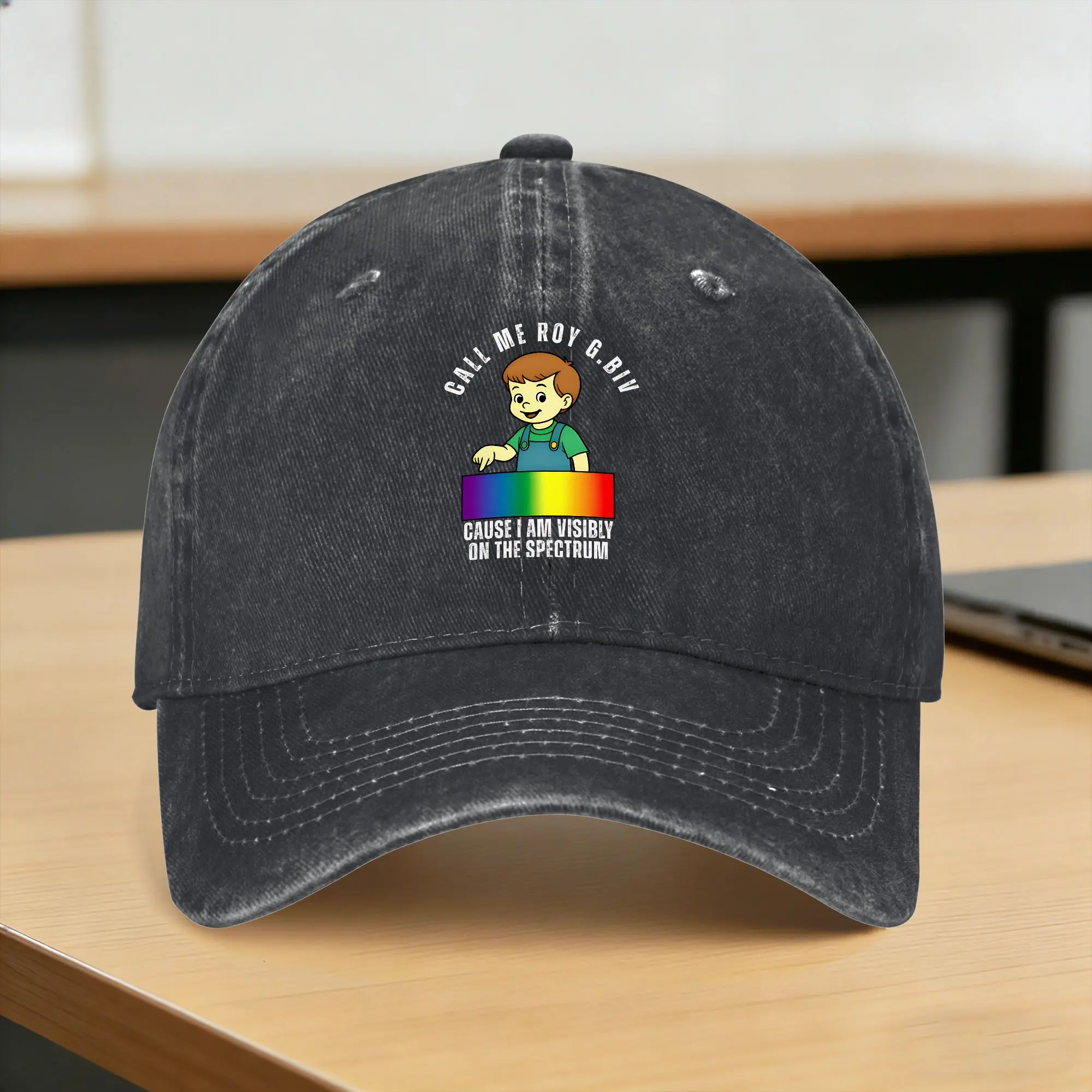 Refer to Me As Roy G.Biv Because I Clearly The Spectrum Gorra de béisbol con logo para deportes al aire libre y protección solar