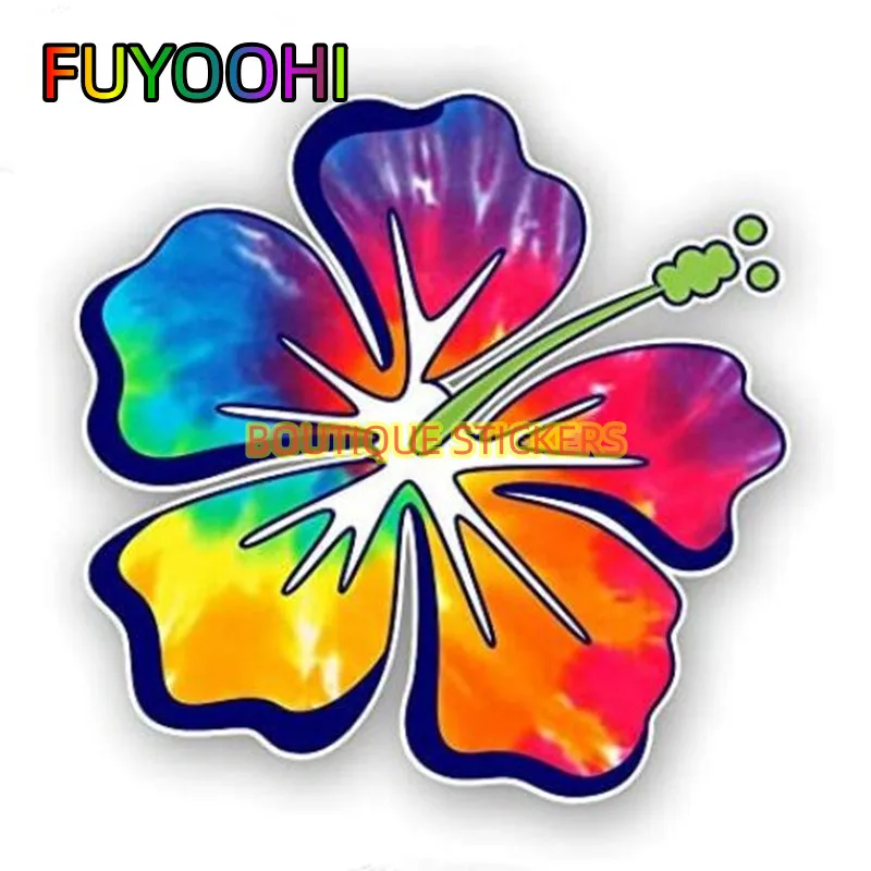 

FUYOOHI Car Stickers Hibiscus Flower Hawaii Funny for Car Window Motorcycle Waterproof Decorative Interior Decals