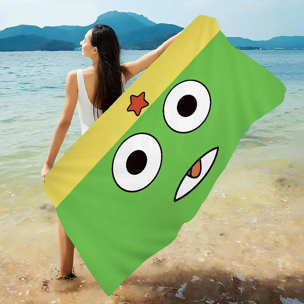 Cartoon Funny Keroro Gunsou Frog Microfiber Printed Beach Towel Mountain Climbing Yoga Beach Swimming Running Absorbent Towel