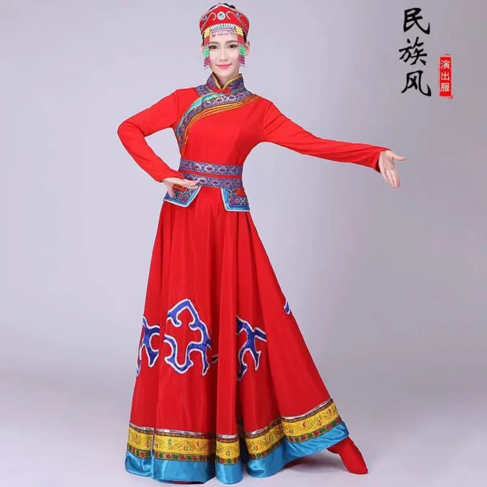 New Mongolian Traditional Clothes Women's Wear Inner Mongolia Dance Costumes Mongolian Gown Adult Minority Costumes Dress