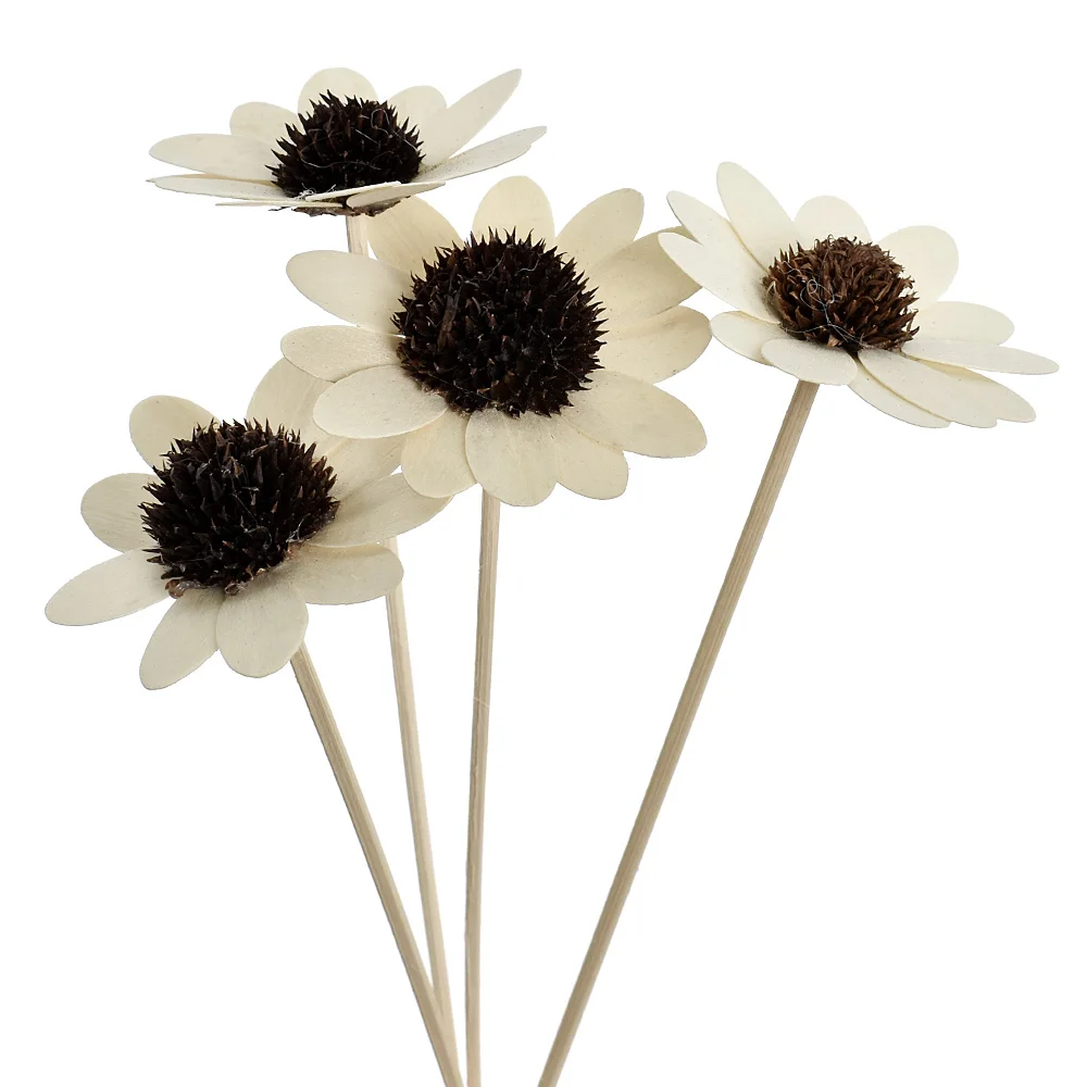 5PCS Daisy Flower Rattan Sticks Fireless Fragrances Reed Diffuser Stick Diy Ornaments Home Decor