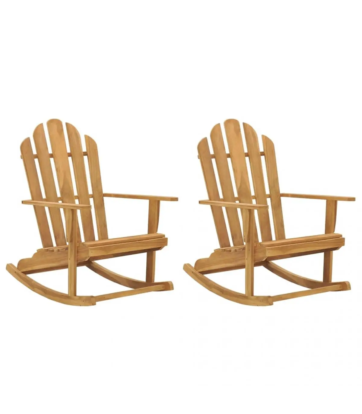 Garden chairs Adirondack rocking chairs 2 PCs teak solid wood