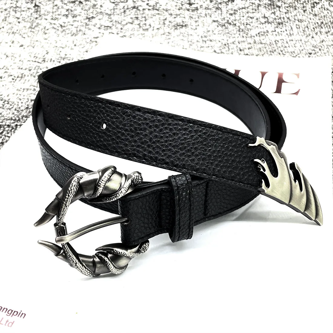 Gotico Y2K Donna Uomo Cinture Luxury Brand Goth Ladies Hip hop Punk Rivetto Scheletro Stampa Cintura Jeans Cintura