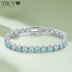 TBCYD 100% Real Blue Moissanite Tennis Bracelet For Women Men GRA Certified Original S925 Silver Lab Diamond Hand Chain Jewelry