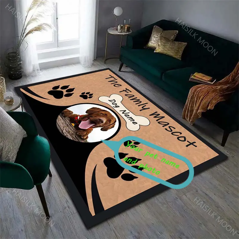 

Personalized Custom Pet Photo Name Carpet Suitable for Bedroom Living Room Creative Doormat Pet Nest Sofa Area Rug Luxury Gift