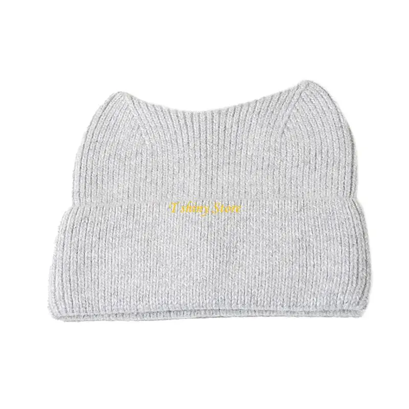 

N58F Women Knitted Hat Lovely Cats Ears Warm Winter Hat Fashionable Outdoor Hat