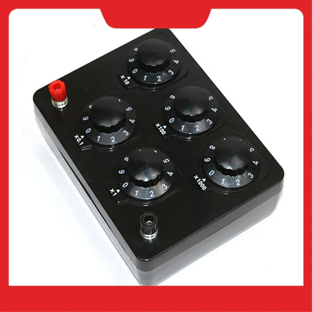 

Black Resistance Box Variable Decade Resistor Resistance Box 0-9999.9 Ohm Physical And Electrical Experimental Equipment-N38R