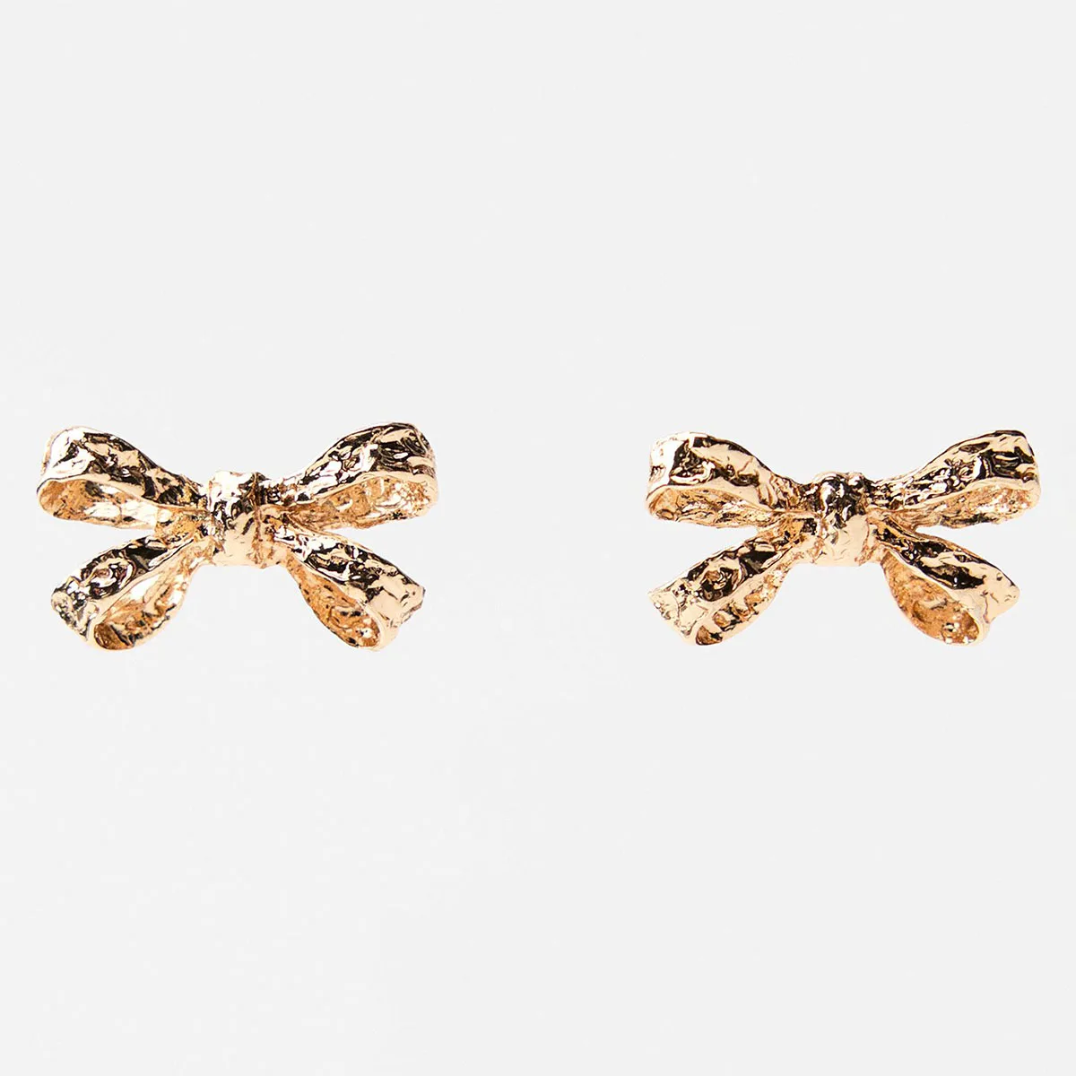 ZAA 2024 New Textured Metal Bow Stud Earrings for Women Retro Alloy Bow Knot Earrings- Fashion Jewelry Accessories