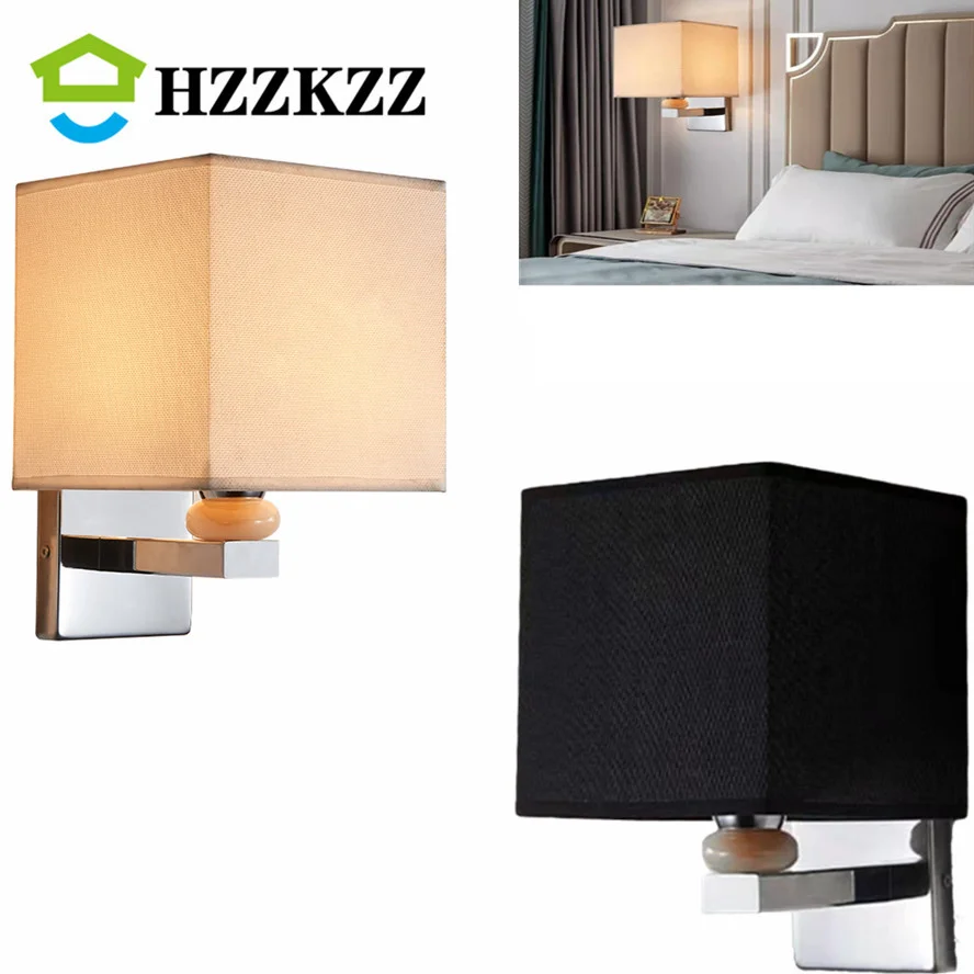 

Selling modern minimalist fabric wall lamp indoor lighting led hotel room bedroom bathroom American wall lamp bedside lamp New