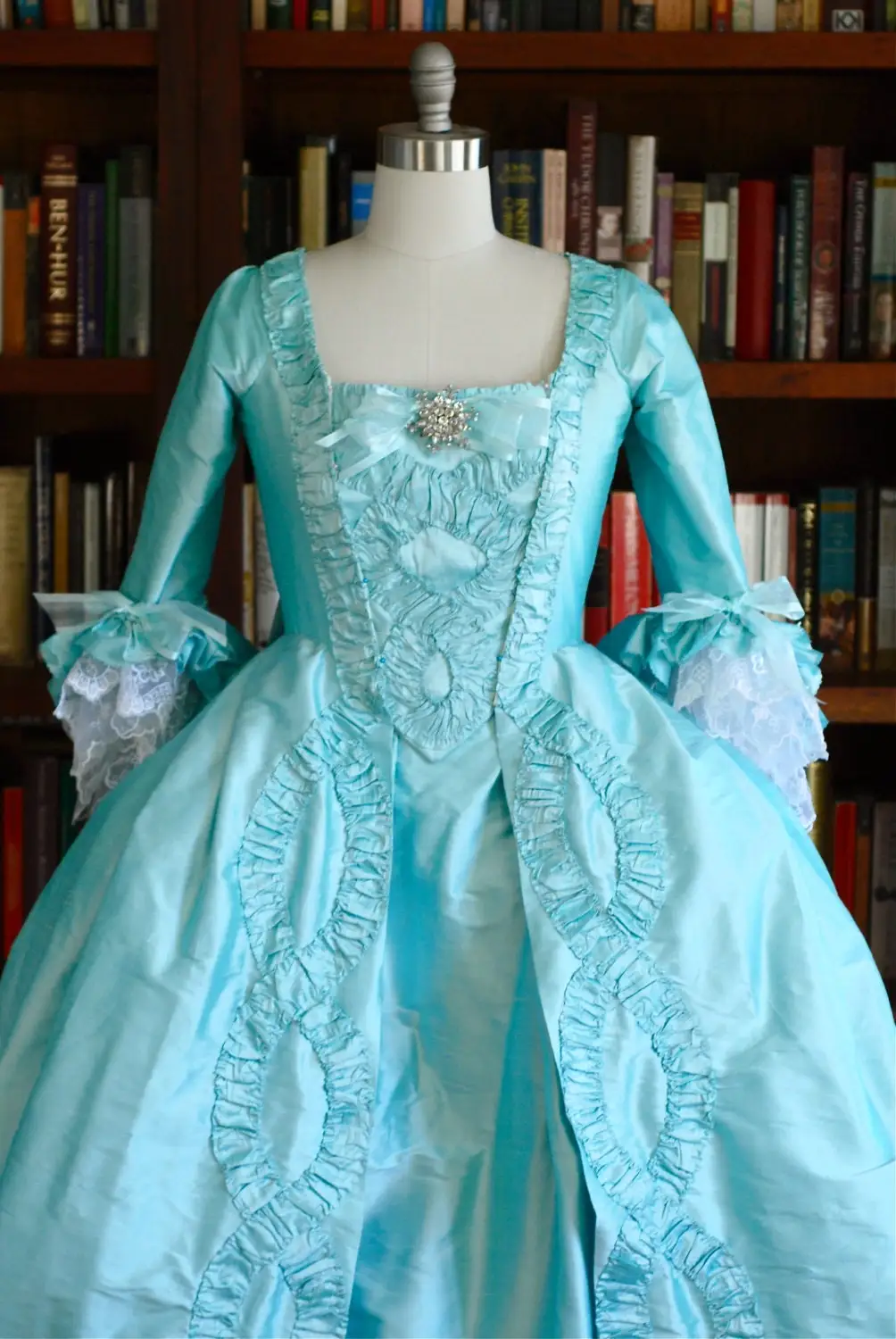 18th Century Blue Queen Marie Antoinette Rococo Baroque Dress Costume Victorian Royal Duchess Cosplay Sack Back Dress Ball Gown