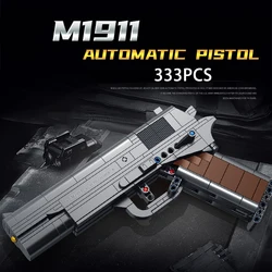 Military Gun Model Bricks Series G18 M92 Desert Eagle M1911 Pistol PPK Building Blocks Kit Toys for Kids Children Boy Gifts