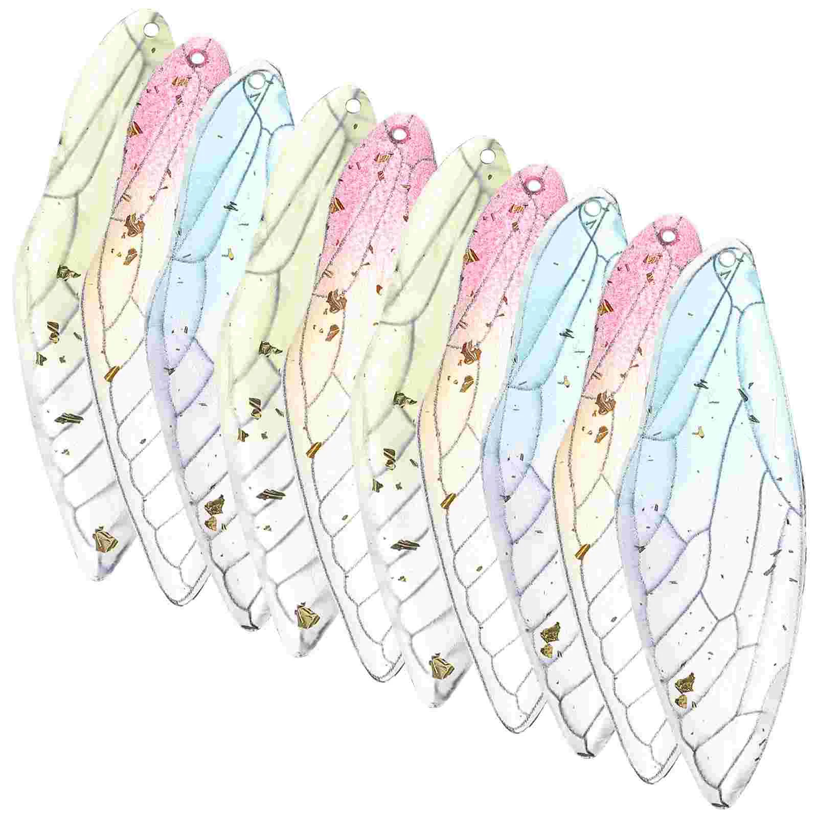 10 Pcs Gradient Dragonfly Wings Necklace Charms Braclet Jewlery Bracelet Pendants for Jewelry Making