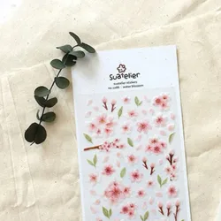 Suatelier woda Bloom kwiatem Sakura naklejki Scrapbooking śmieci dziennik pamiętnik naklejki ślubne karta DIY dokonywanie upiększeń