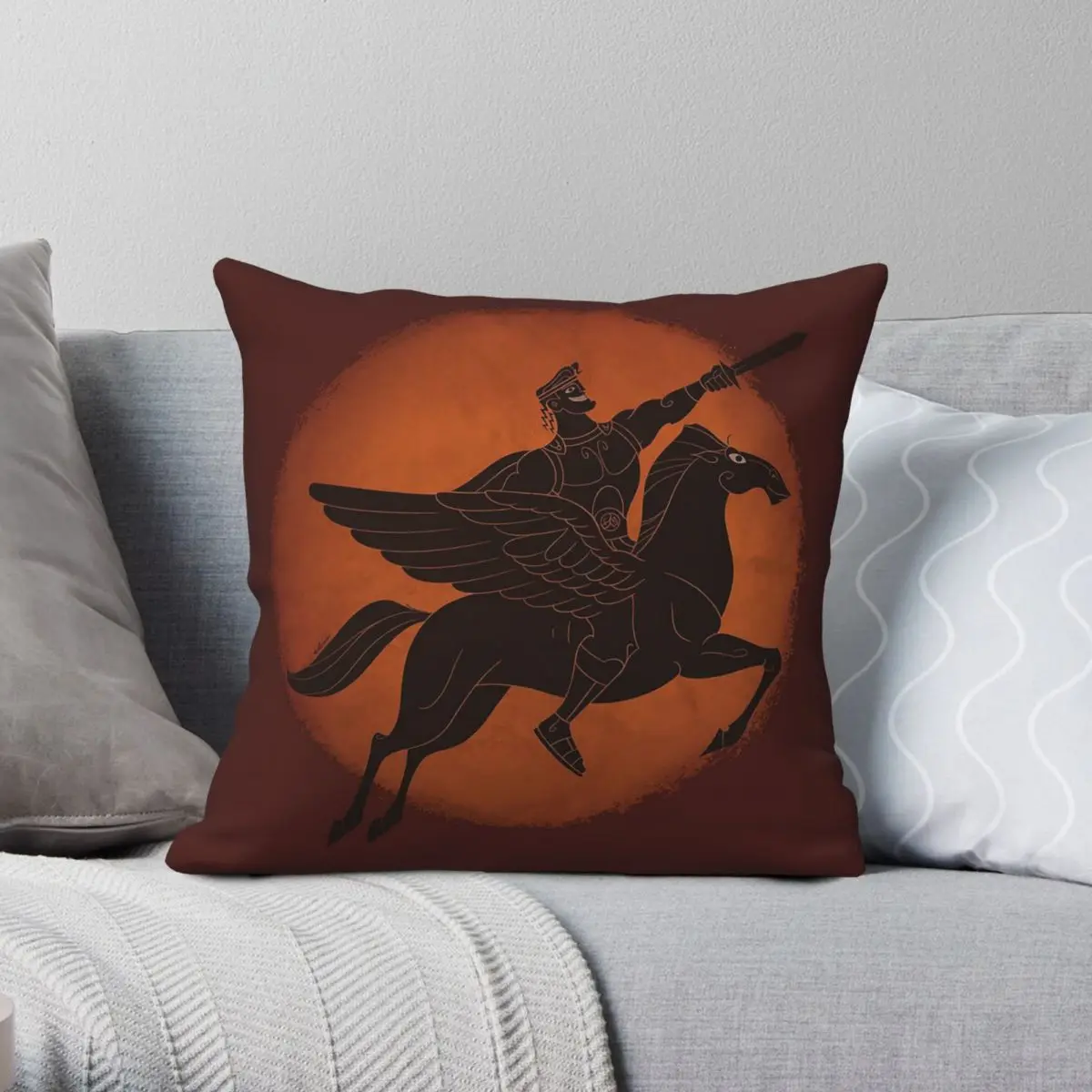 

Hercules Greek Myth Square Pillowcase Polyester Linen Velvet Printed Zip Decor Bed Cushion Cover