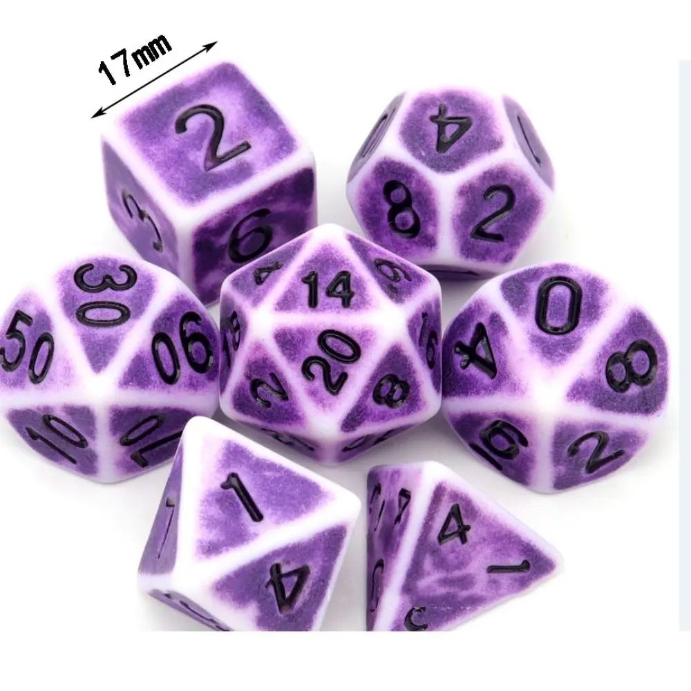 مجموعة النرد متعددة السطوح لعبة مجلس DND ، النرد الاكريليك فريدة من نوعها ، تأثير رائع والرجعية ، النادي ، 7 قطعة ، 1Set #6