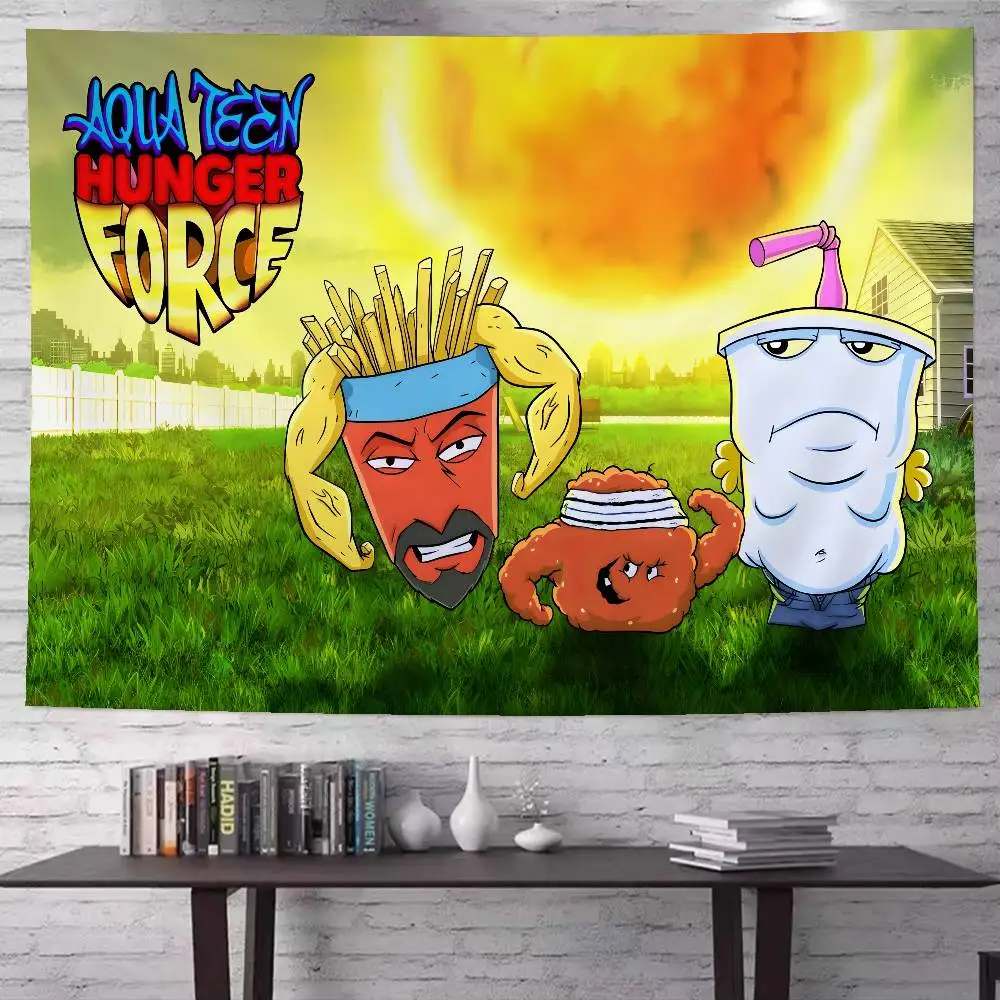 Aqua Teen Hunger Force Wandteppich, Kunstdruck, japanischer Wandteppich, Anime-Wandbehang, Heimdekoration