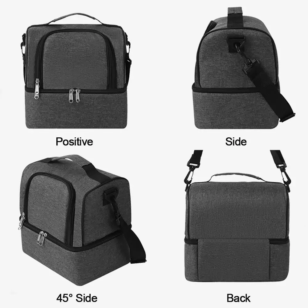 2025 جديد سعة كبيرة معزول أكياس الغداء قابلة لإعادة الاستخدام مقاوم للماء حقيبة تخزين مع حزام الكتف تخزين المواد الغذائية والشراب