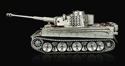 HENG-tanque gigante de Control remoto para niños, juguete de Metal completo 1/8, Tiger I 3818 RC, modelo RTR, regalo de juego, TH16450-SMT4