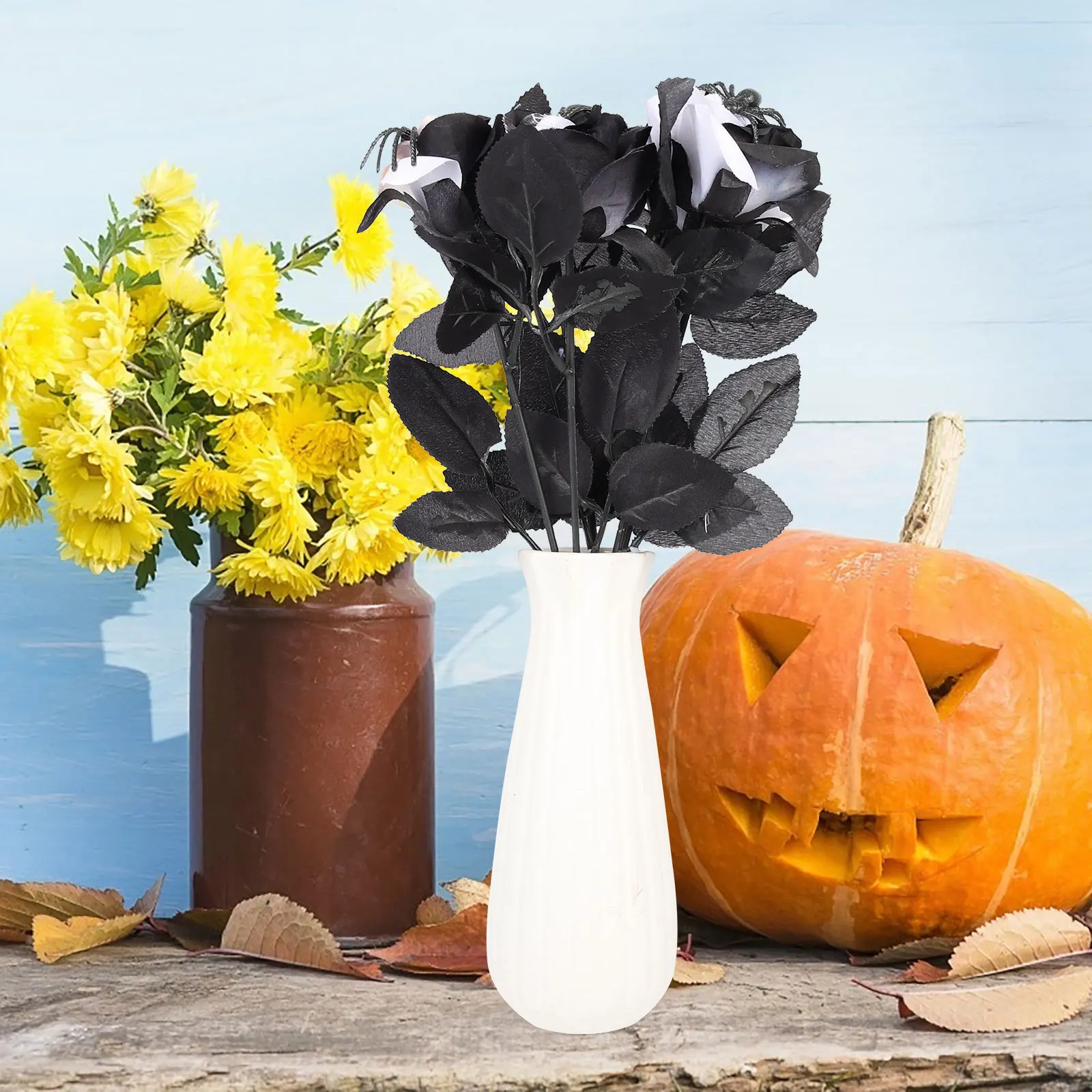 

5 Pcs Artificial Flower Decoration Halloween Bar Decorations Indoor Spider Props Premium Plastic
