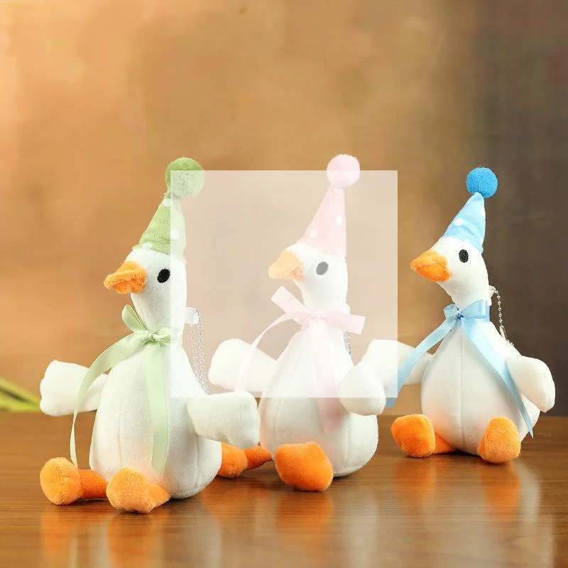 

20 CM Cute Fluffy Big White Goose Pendant Plush Stuffed Animal Key Chain Bag Car Hanging Gift For Friend Festivals