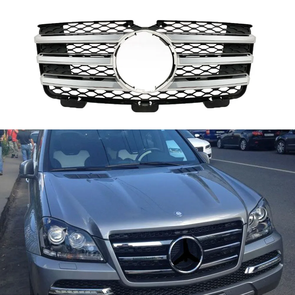 

Front Racing Facelilft Upper Grilles Cover For Mercedes-Benz X164 GL-Class 2007-2009 GT 3 Fins