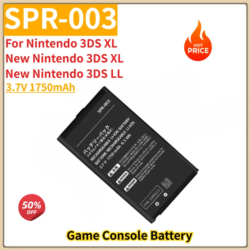 

Высококачественный аккумулятор для игровой консоли SPR-003, 3,7 В, 1750 мАч для Nintendo 3DS Ll 3DSLL 3DSXL, новый сменный аккумулятор