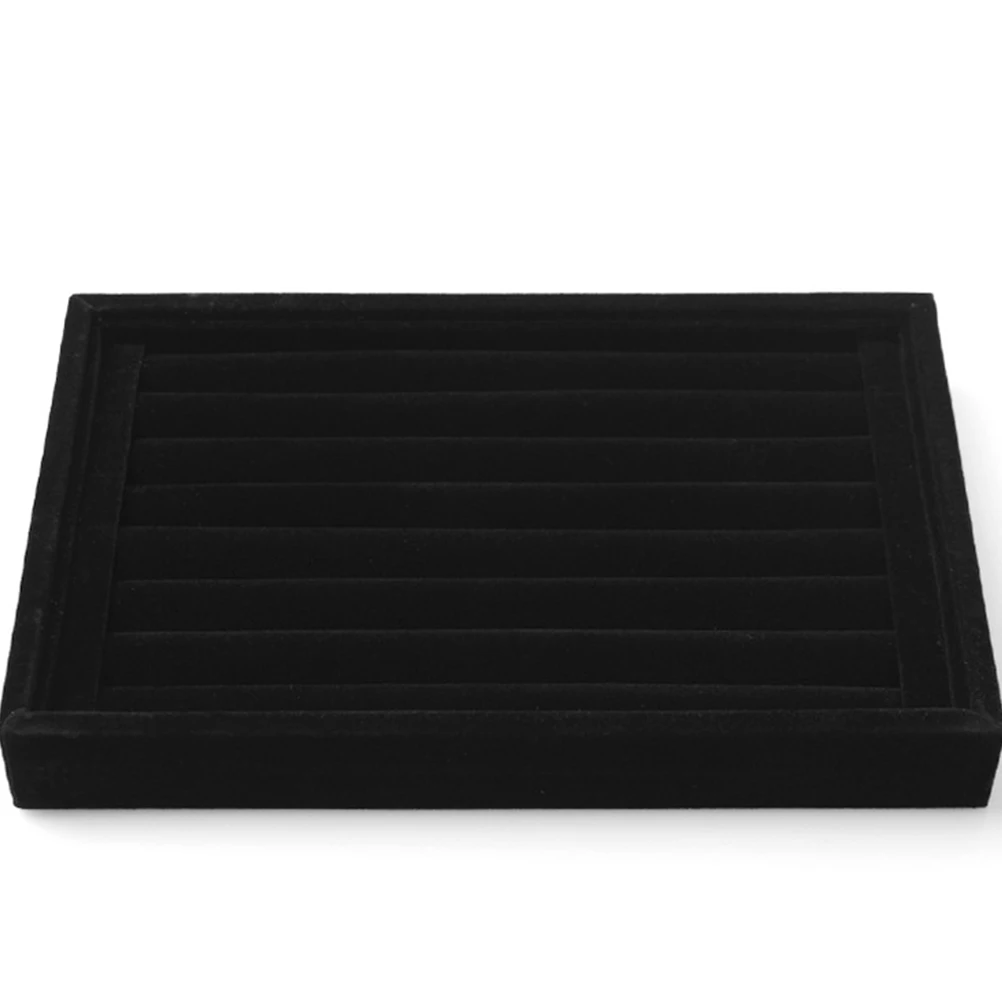 

Jewelry Storage Tray Display Holder For Earring Necklace Bracelet Ring Organizer Compact Travel Size Black